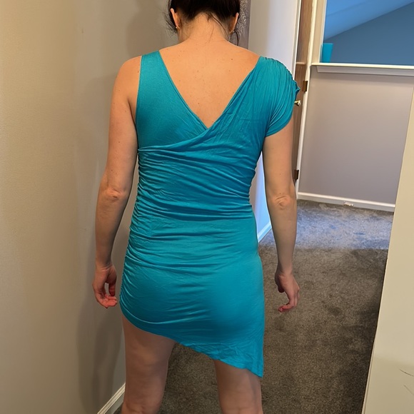 Sexy AF thin mini asymmetrical dress - Picture 3 of 5